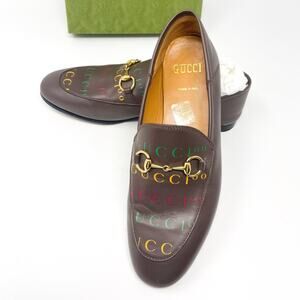 GUCCI Brixton Convertible Horsebit Loafers Mules Size EU 36.5 Brown